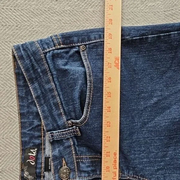 Dots Jeans Women's Size 12 Regular (W34xL28) Tapered Leg Stretch Dark Wash Blue - Picture 15 of 16